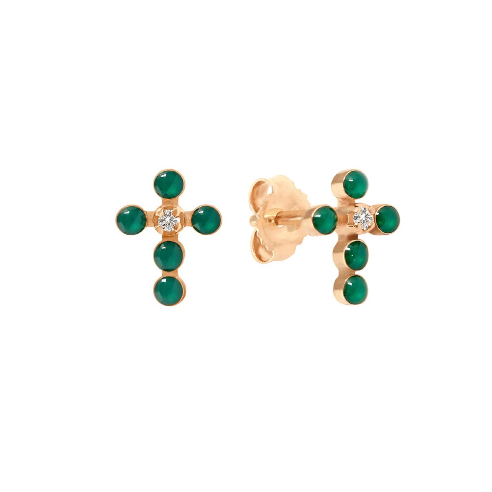 Boucles d'oreilles mini Puce, diamants, or jaune – Gigi Clozeau
