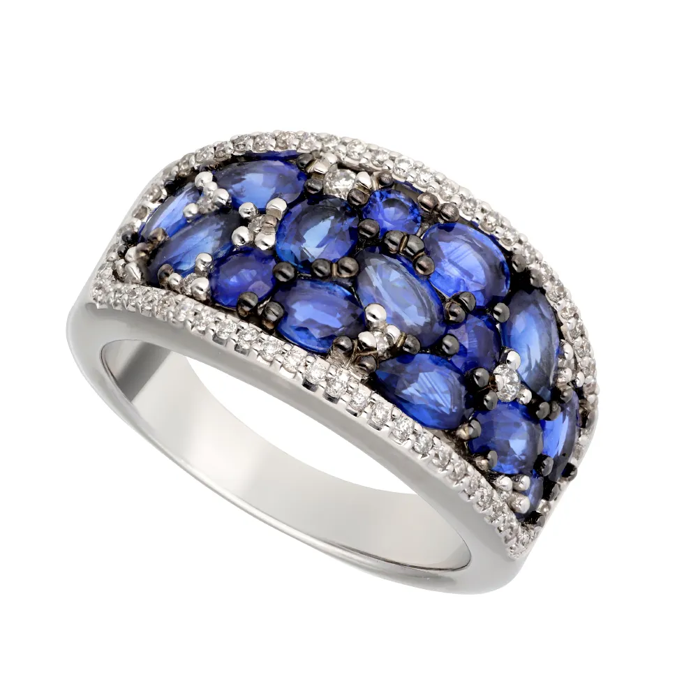 Bague Or 18 Carats Rose Avec Saphir Bleu - 3,79 G - Taille 53 - Occasion Magnifique