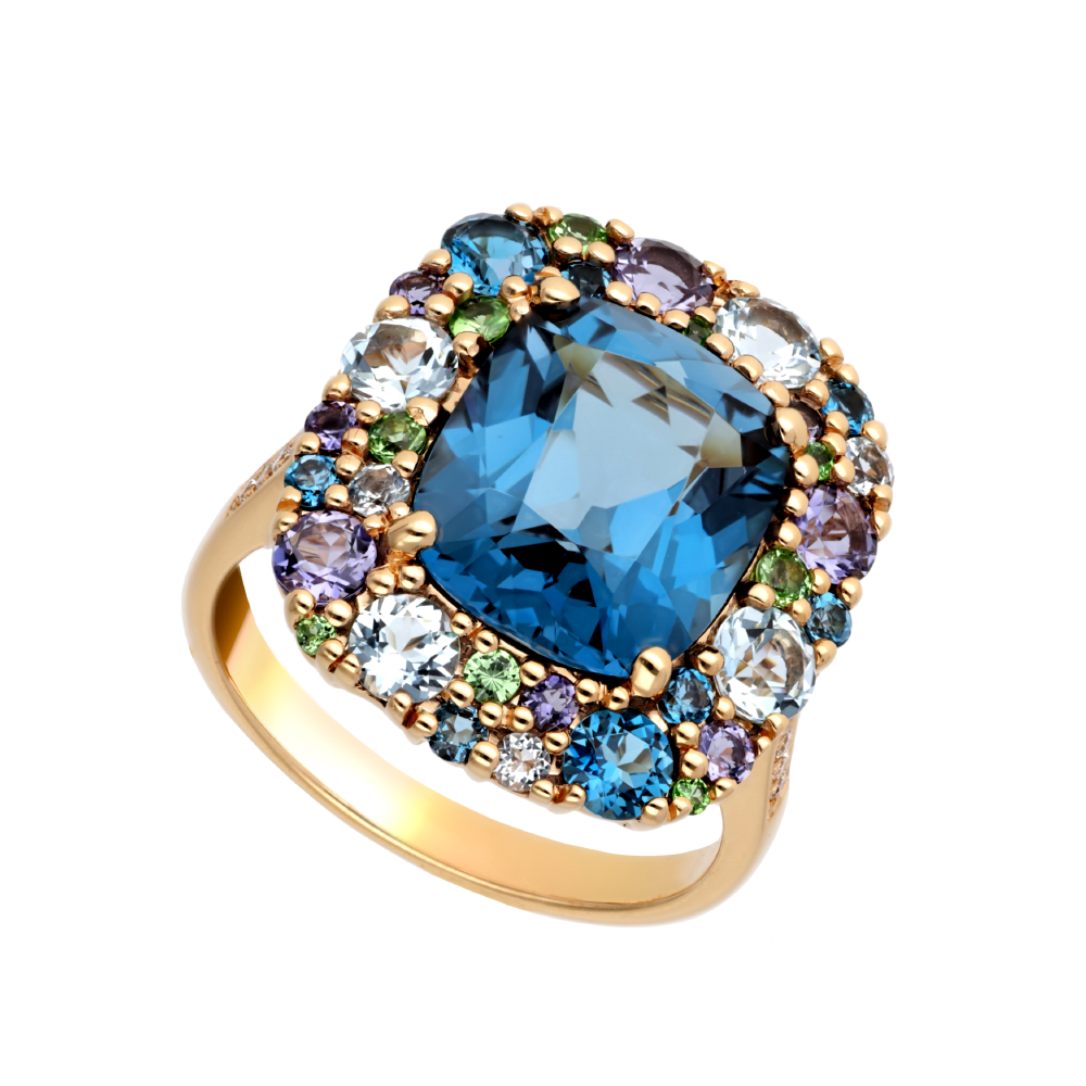 Bague en topaze bleue hot sale