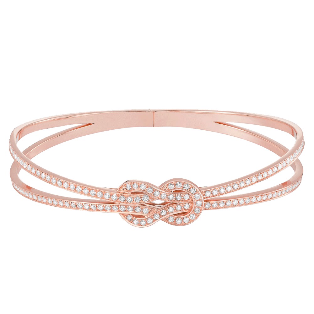 Bracelet Chance Infinie Moyen modèle or rose 750/1000e et diamants - Fred  Paris