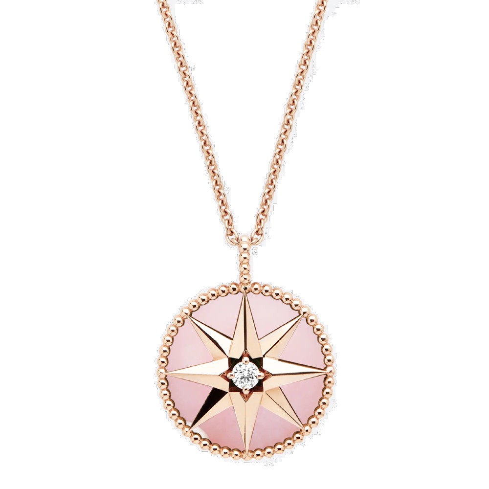 Medium Rose Des Vents Medallion Rose Gold, Diamond and Onyx