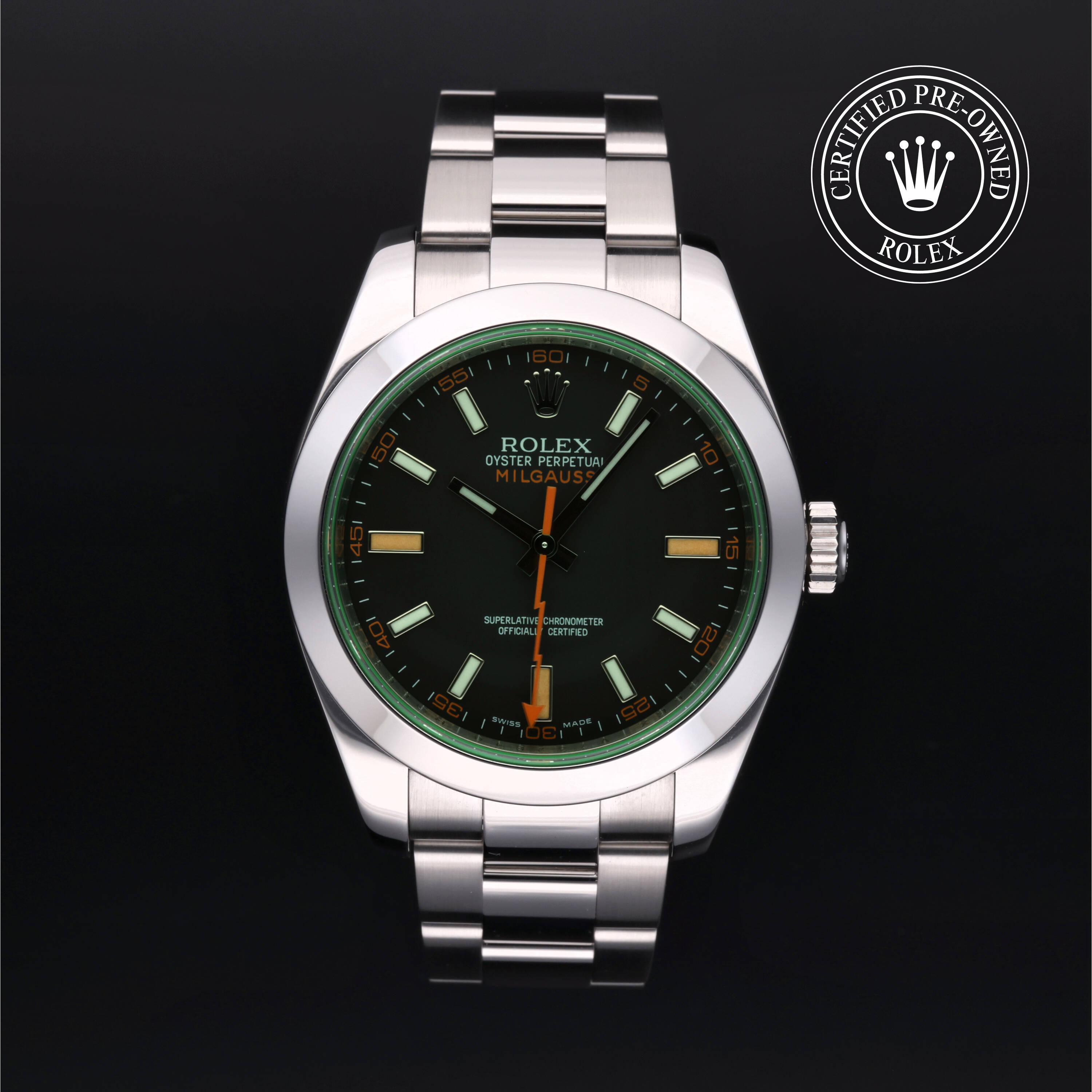 Rolex Certified Pre Owned Milgauss 2010, 40 mm, Acier