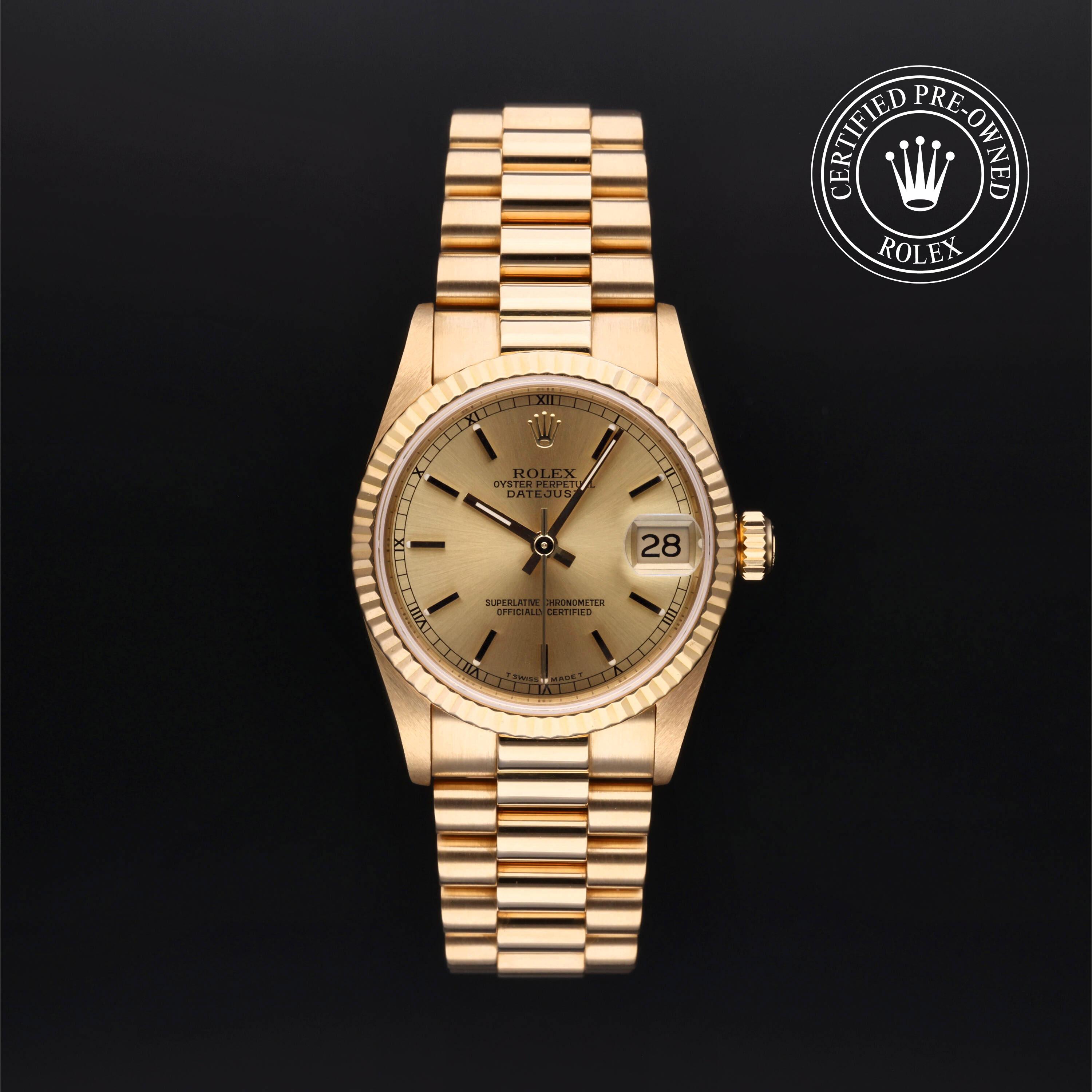 Rolex Certified Pre Owned Datejust 31 1997, 31 mm, Gold 18 Carat Yellow