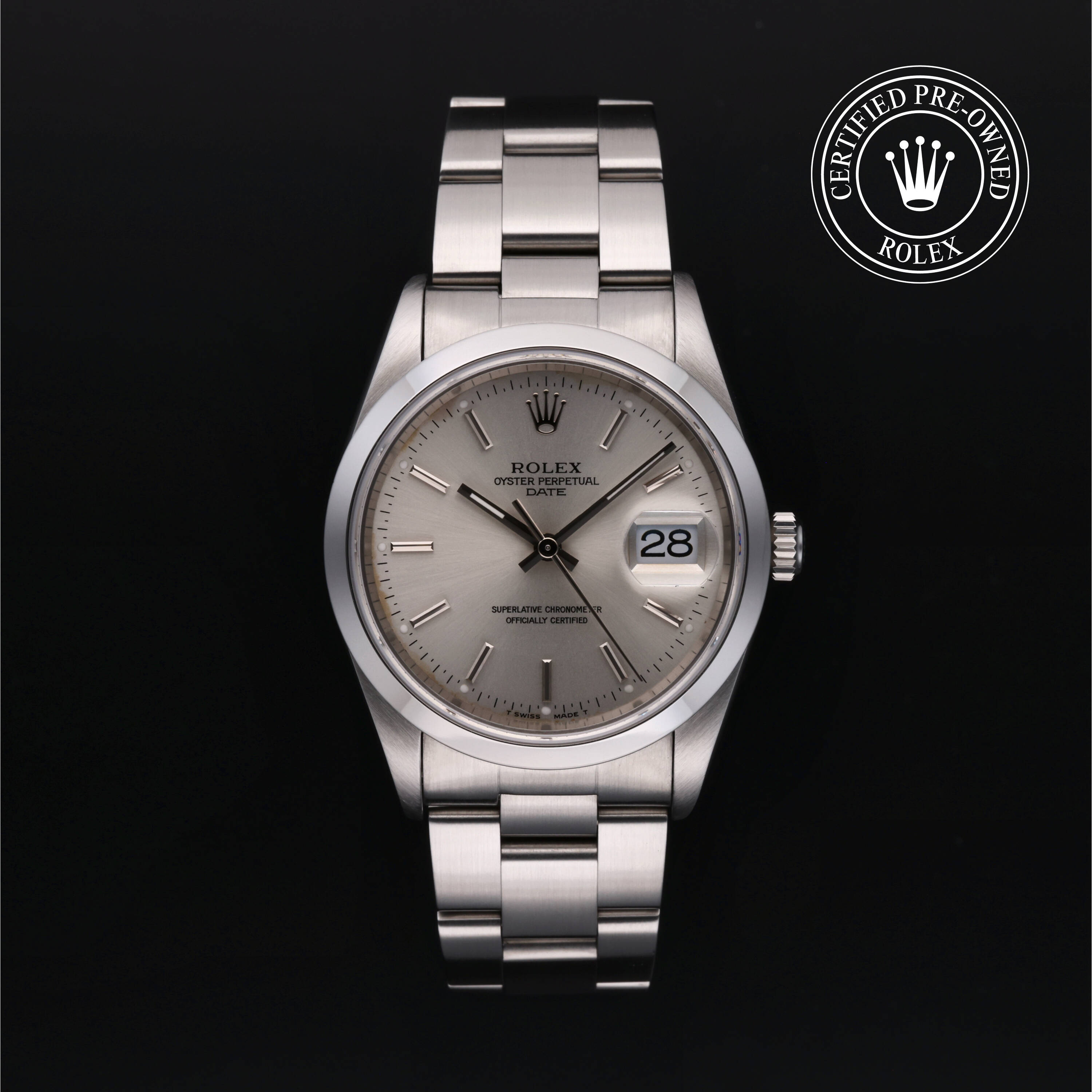 Rolex Certified Pre Owned Date 34 1995, 34 mm, Acier