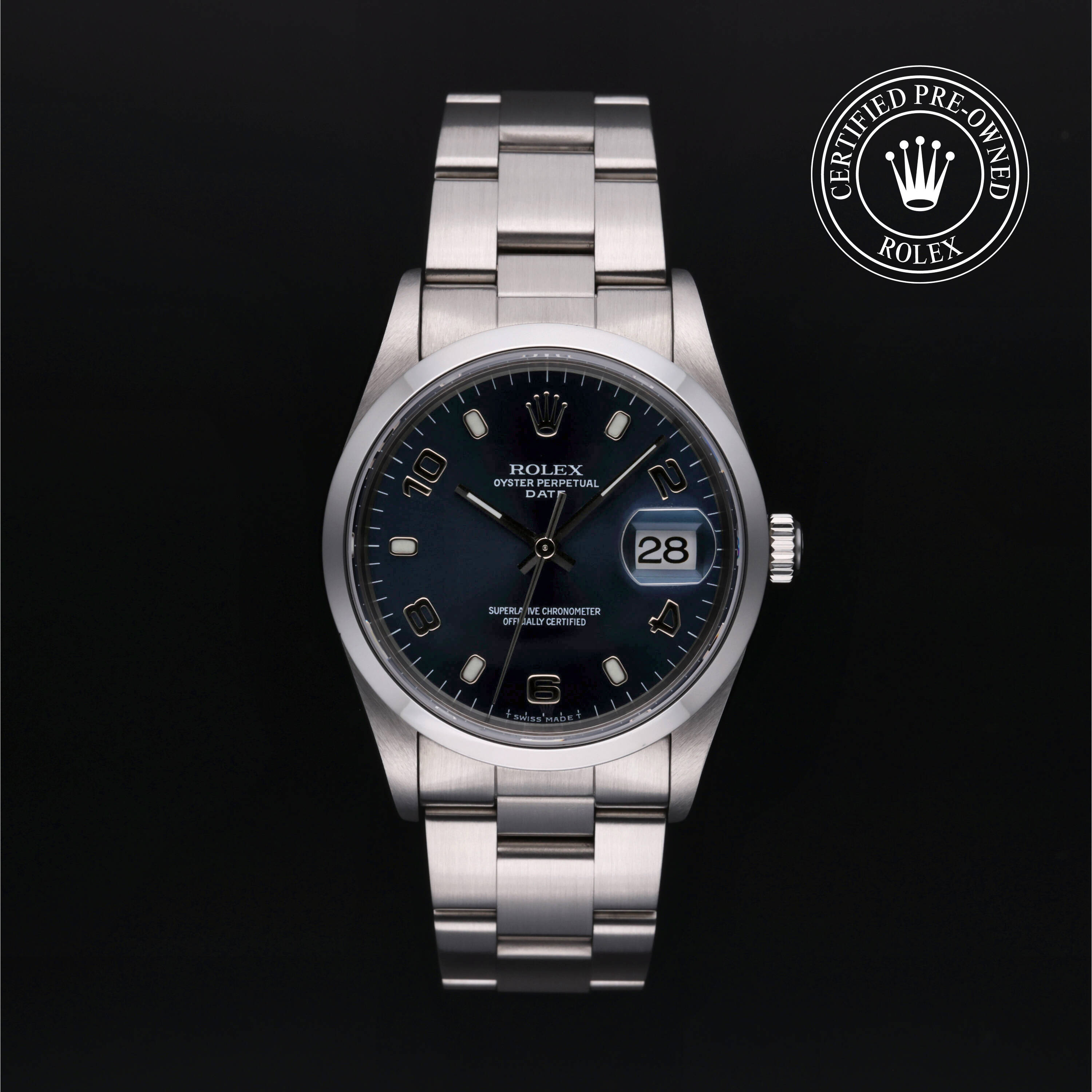 Rolex Certified Pre Owned Date 34 1999, 34 mm, Acier