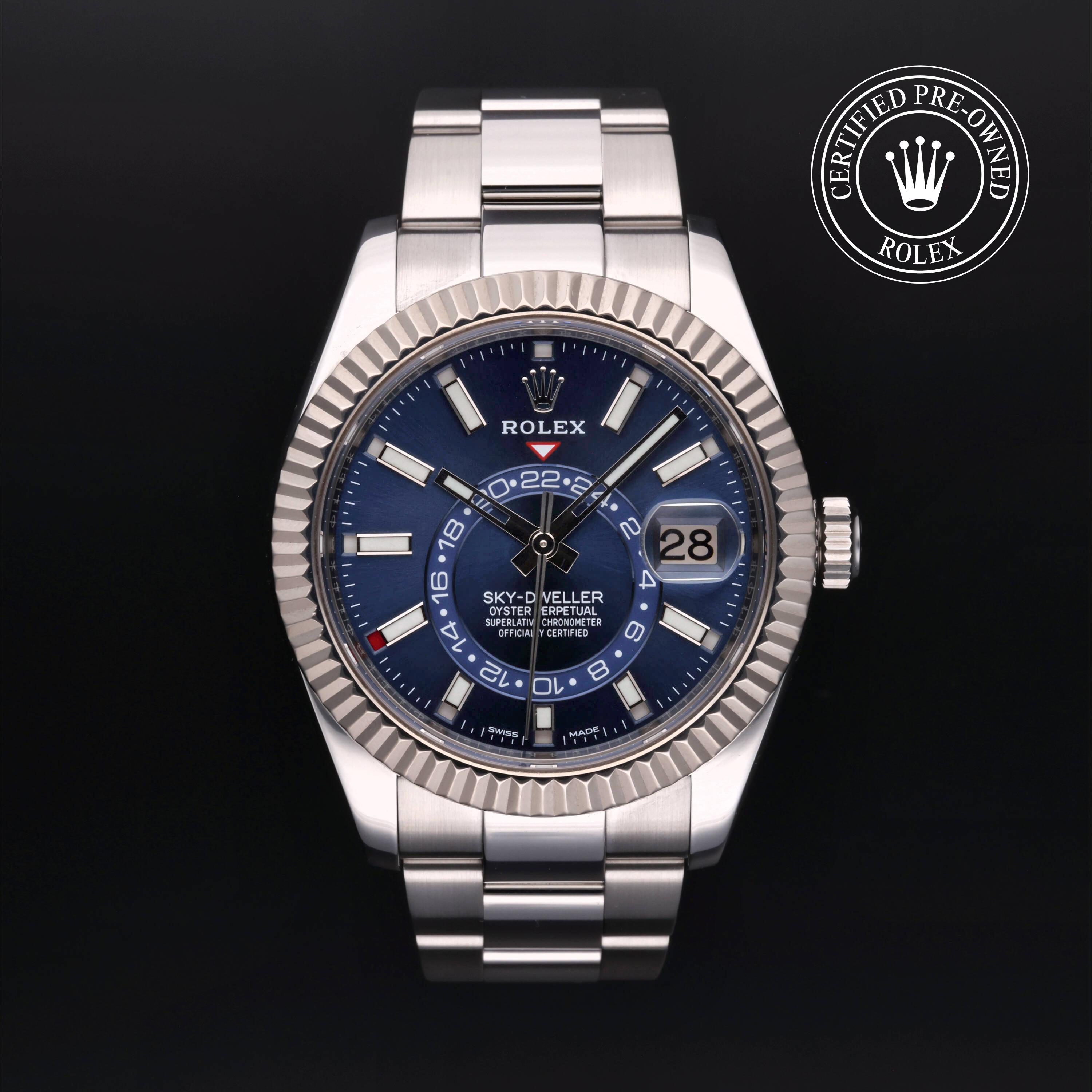 Rolex Certified Pre Owned Sky-Dweller 2019, 42 mm, Rolesor 18 Carat White