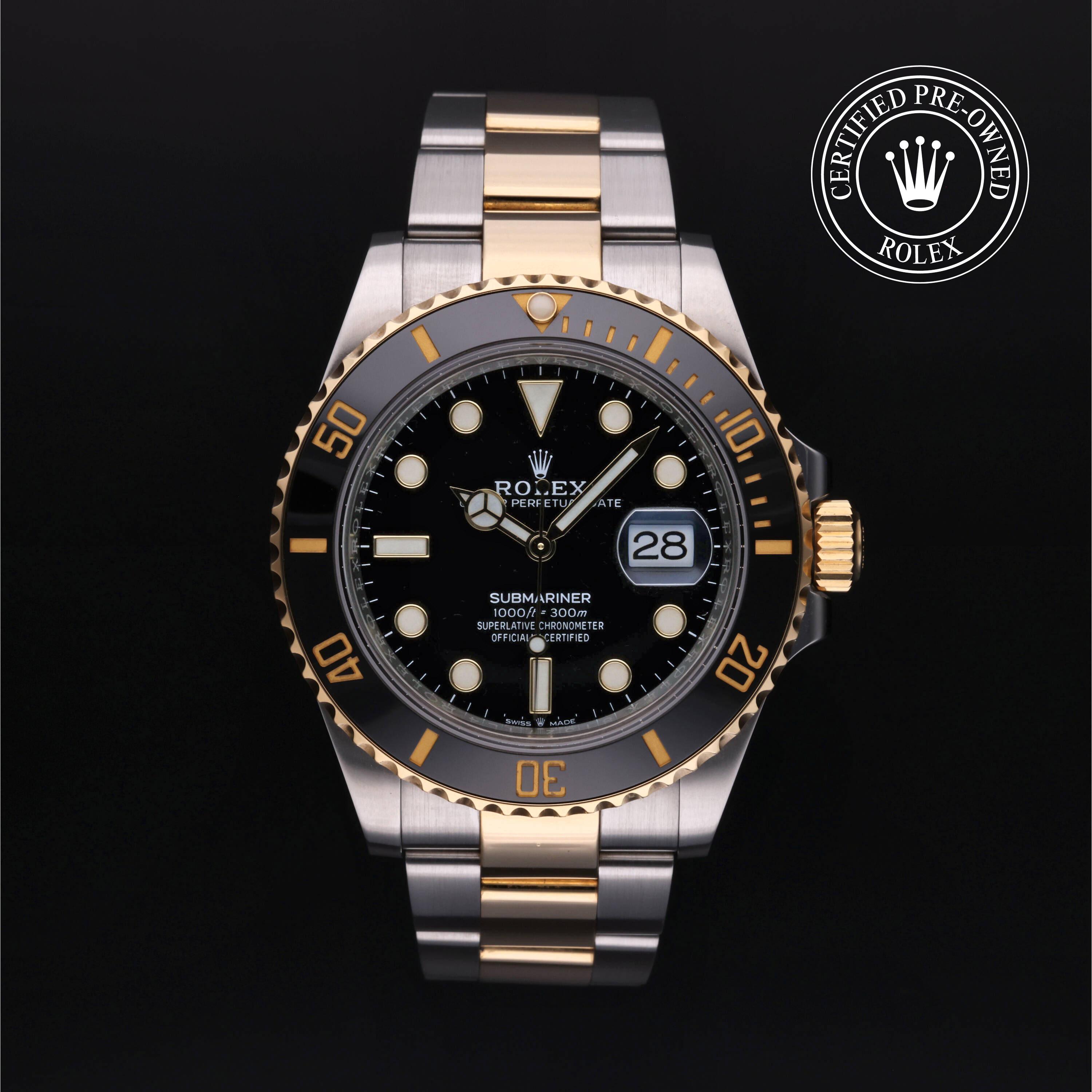 Rolex Certified Pre Owned Submariner Date 2022, 41 mm, Rolesor 18 Carat Yellow