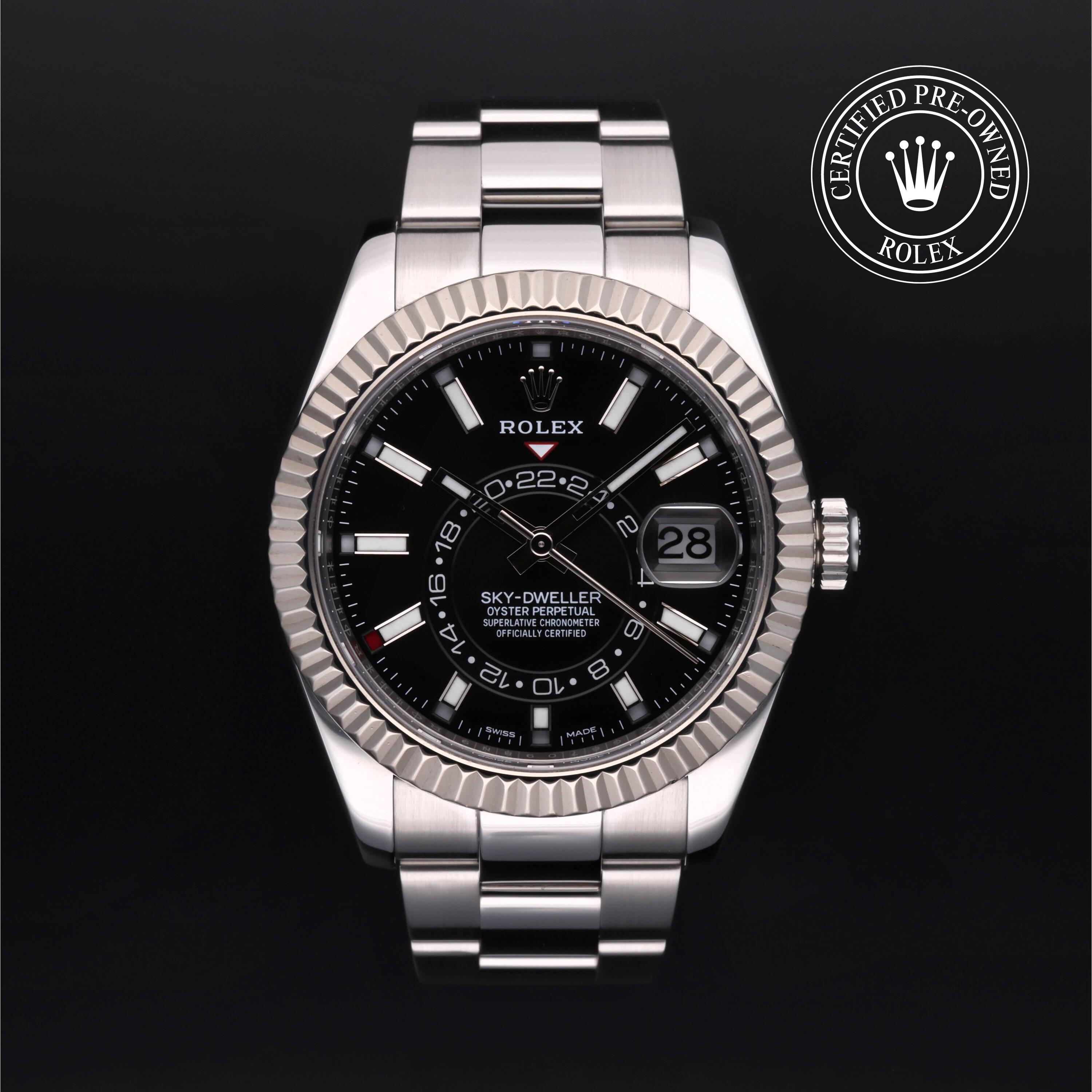 Rolex Certified Pre Owned Sky-Dweller 2017, 42 mm, Rolesor 18 Carat Gris