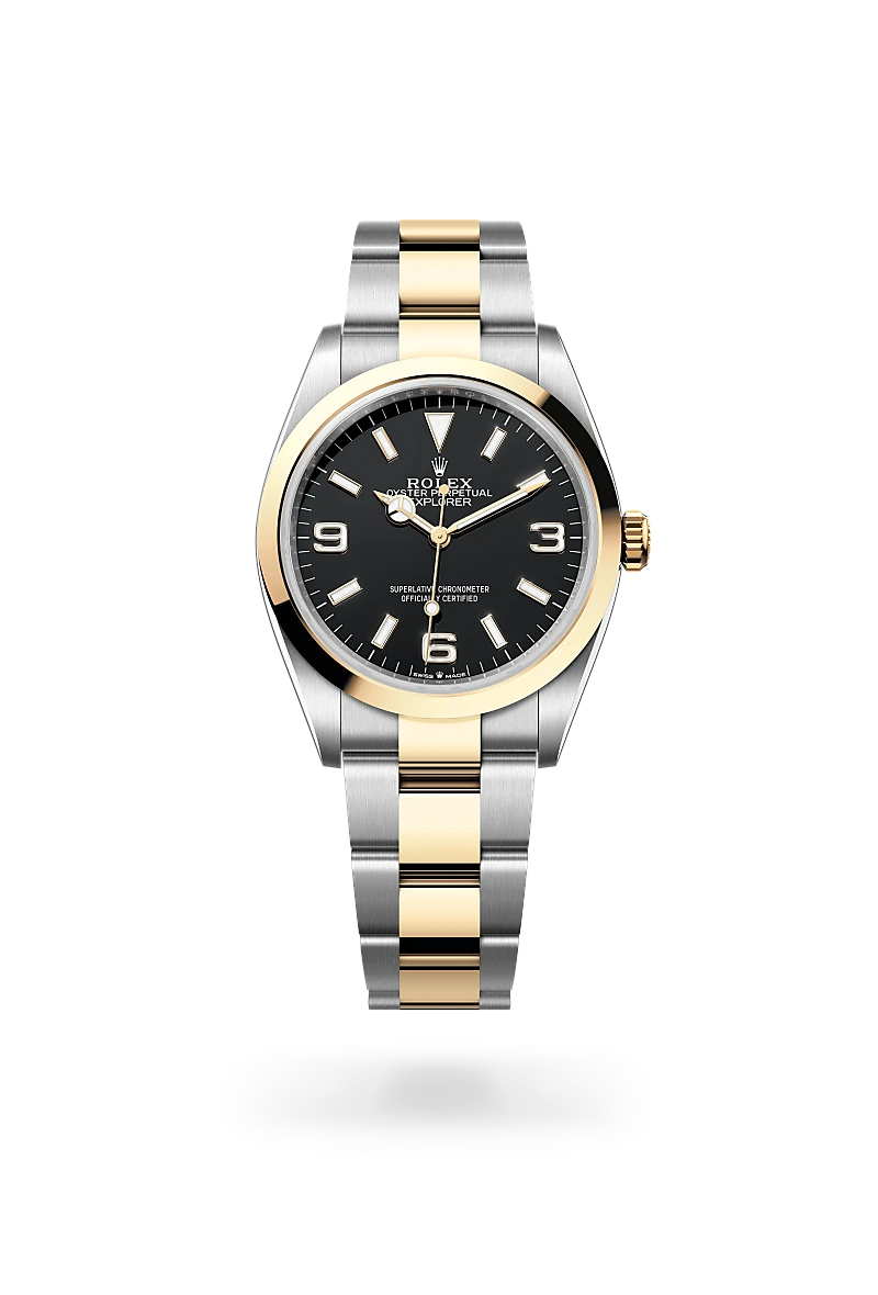 Rolex Explorer 36 Oyster, 36 mm, acier Oystersteel et or jaune