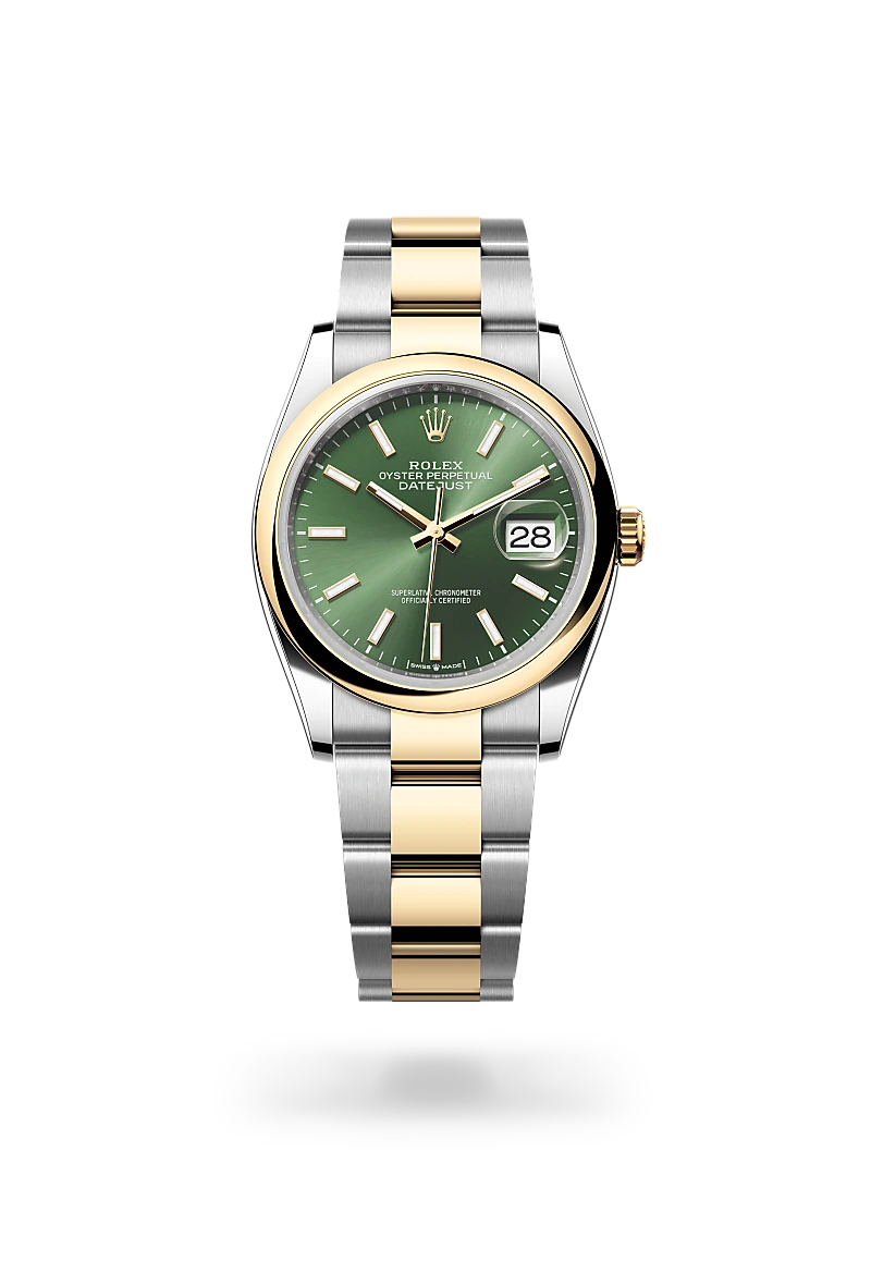 Rolex Datejust 36 Oyster, 36 mm, acier Oystersteel et or jaune
