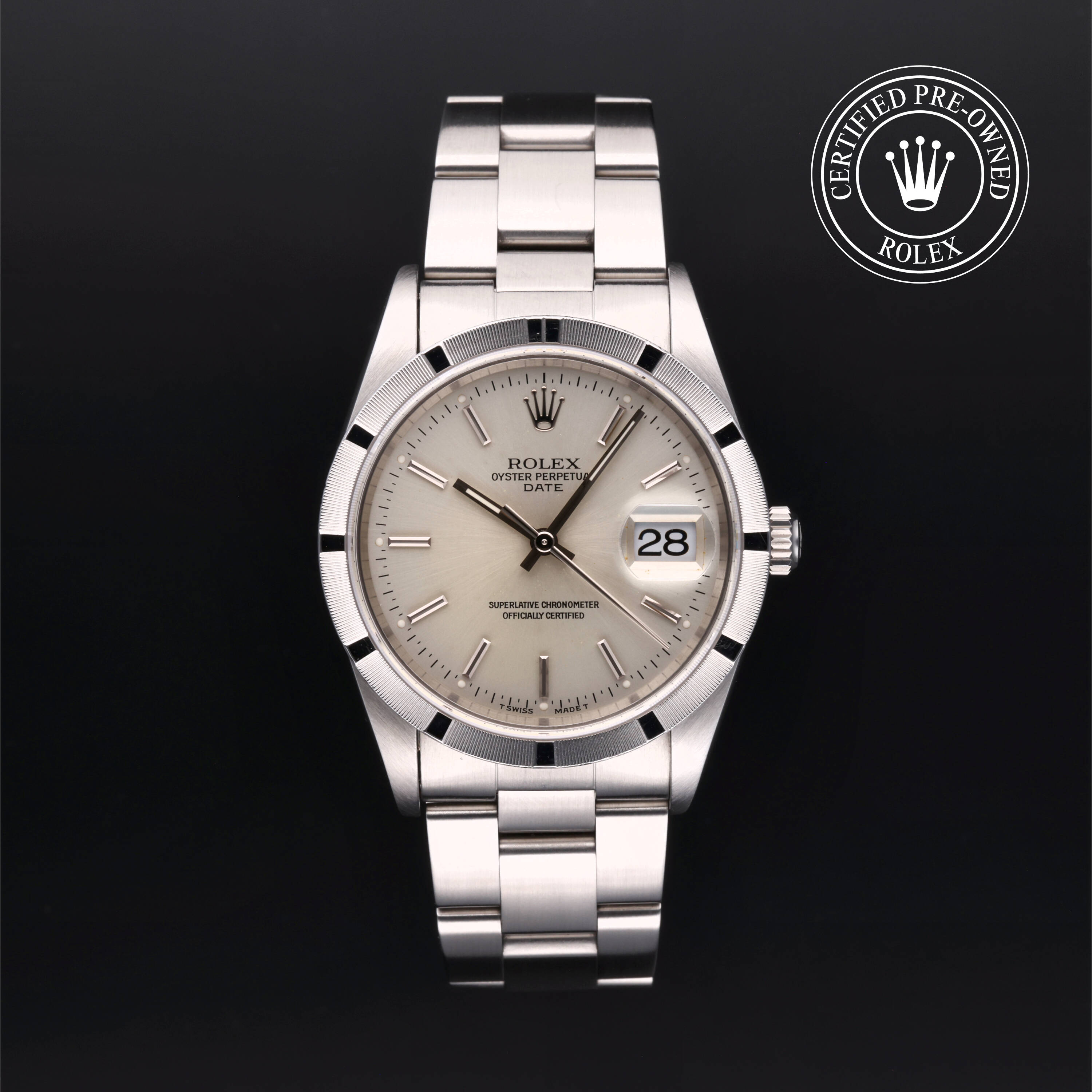 Rolex Certified Pre Owned Date 34 1996, 34 mm, Steel