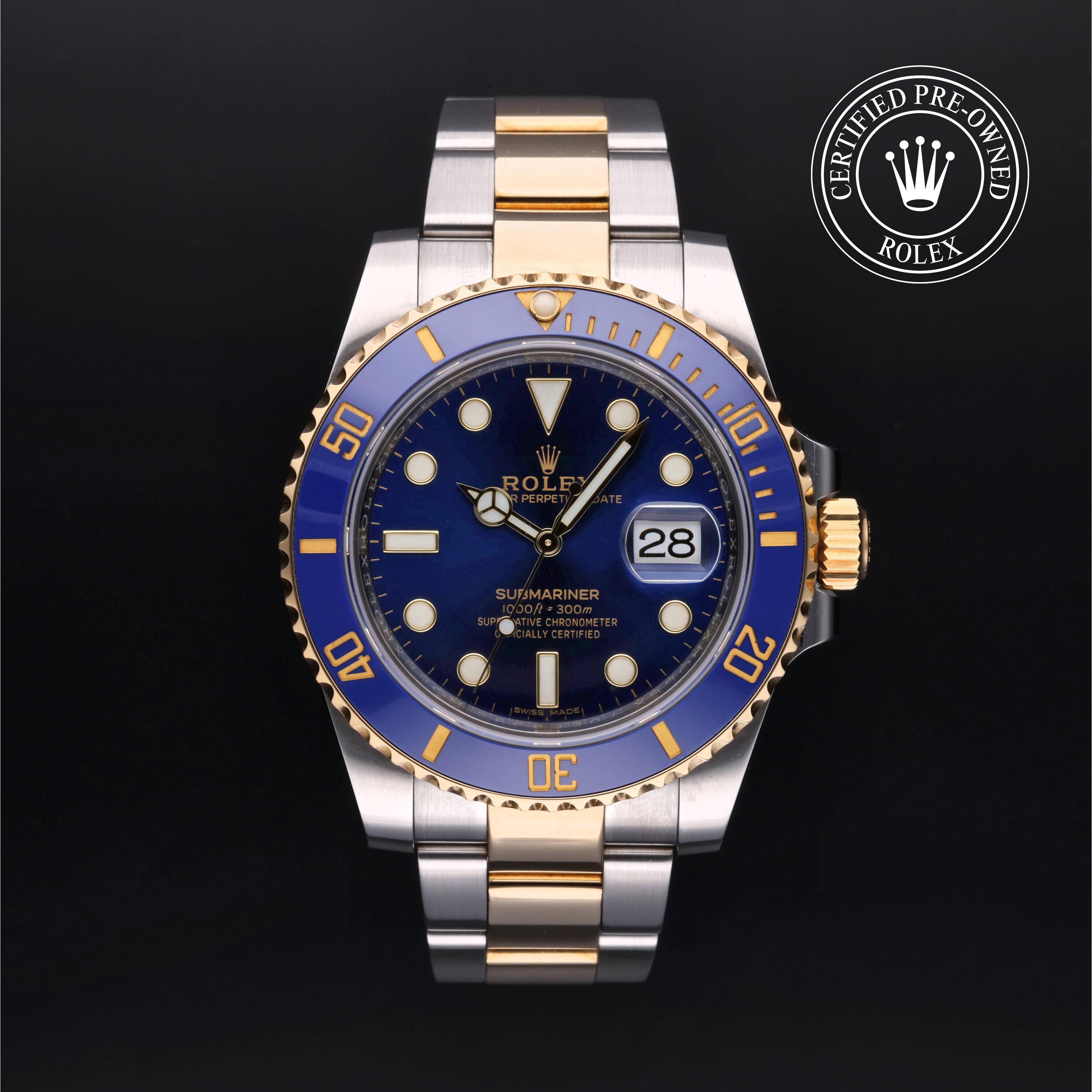 Rolex Certified Pre Owned Submariner Date 2017, 40 mm, Rolesor 18 Carat Jaune