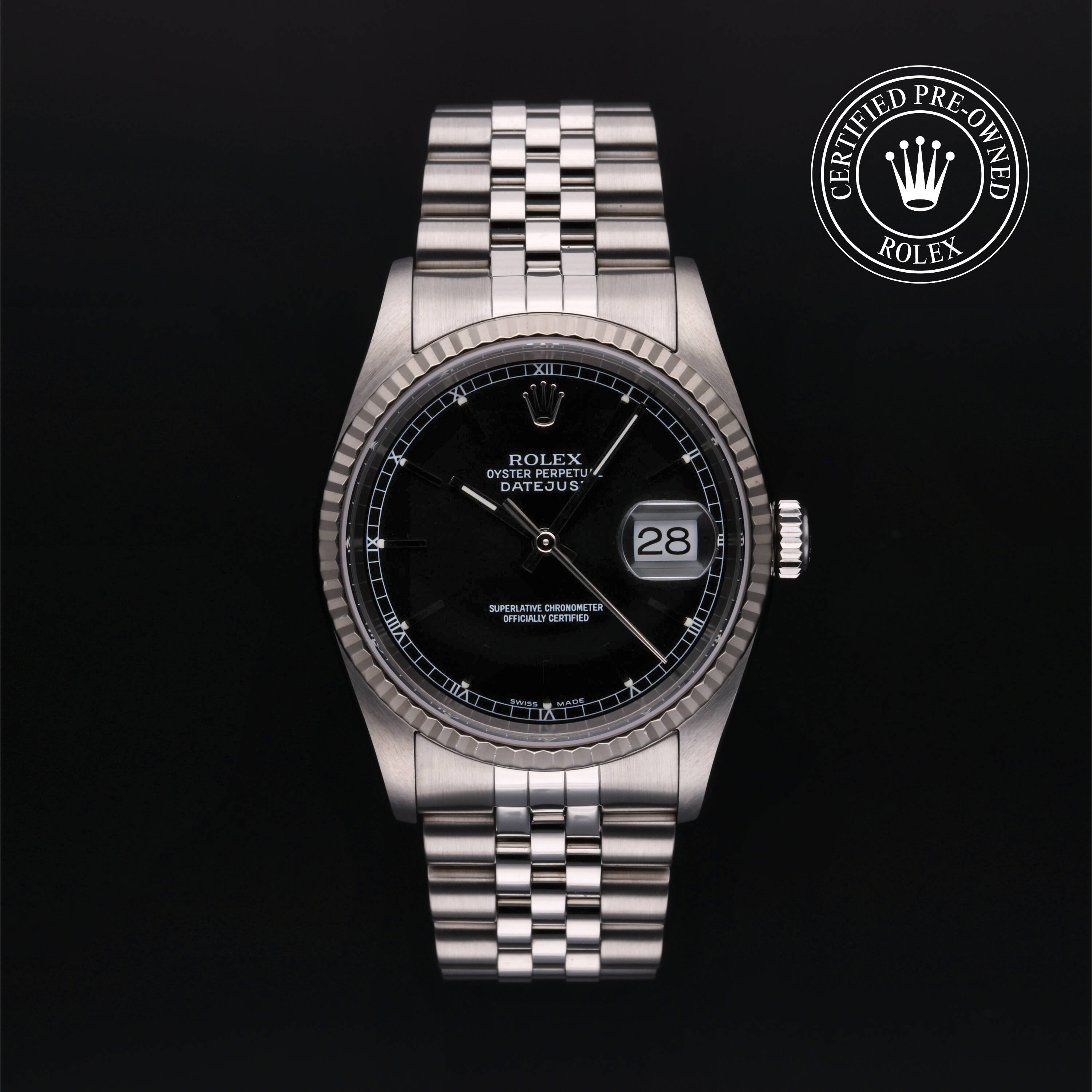 Rolex Certified Pre Owned Datejust 36 2003, 36 mm, Rolesor 18 Carat White