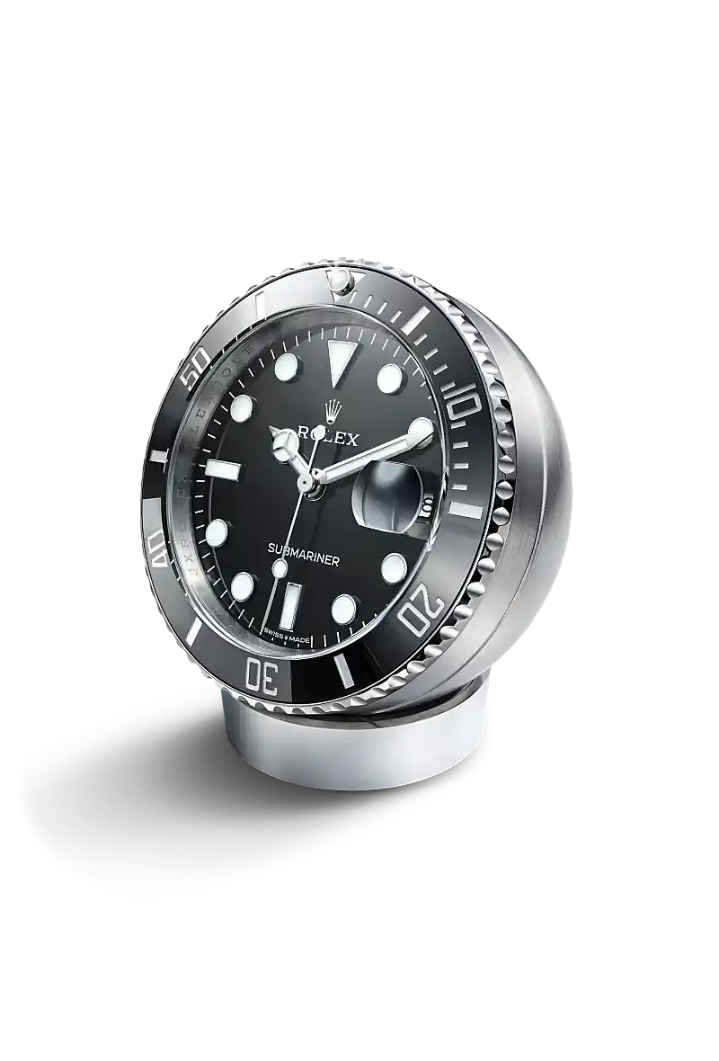 Rolex Submariner Date desk clock 80 mm, stainless steel