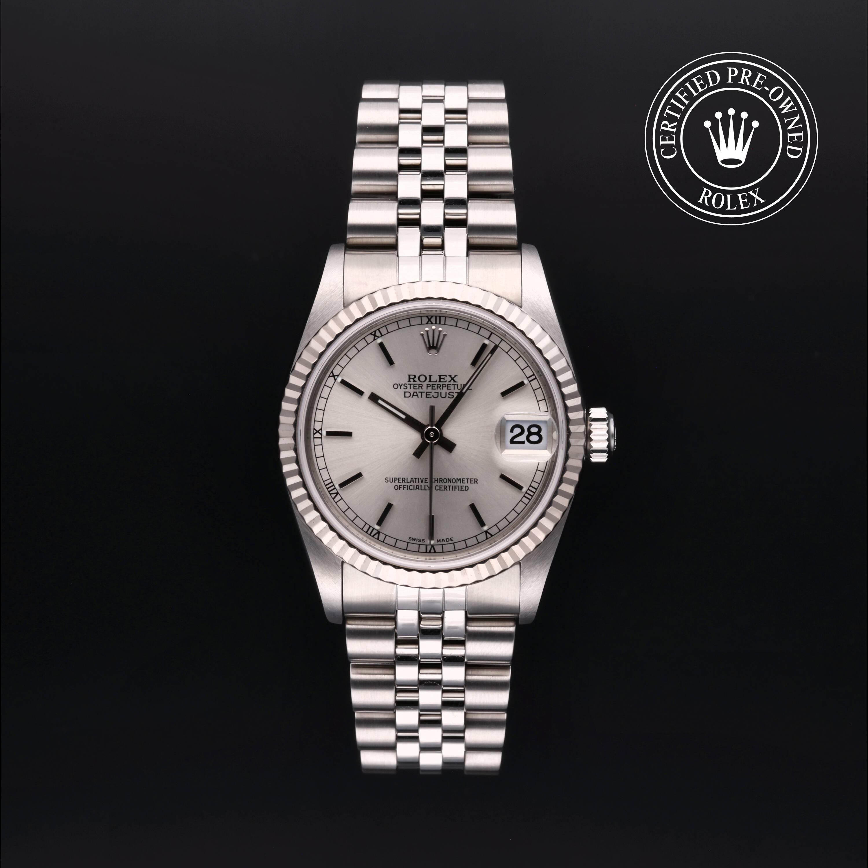 Rolex Certified Pre Owned Datejust 31 2002, 31 mm, Rolesor 18 Carat Gris