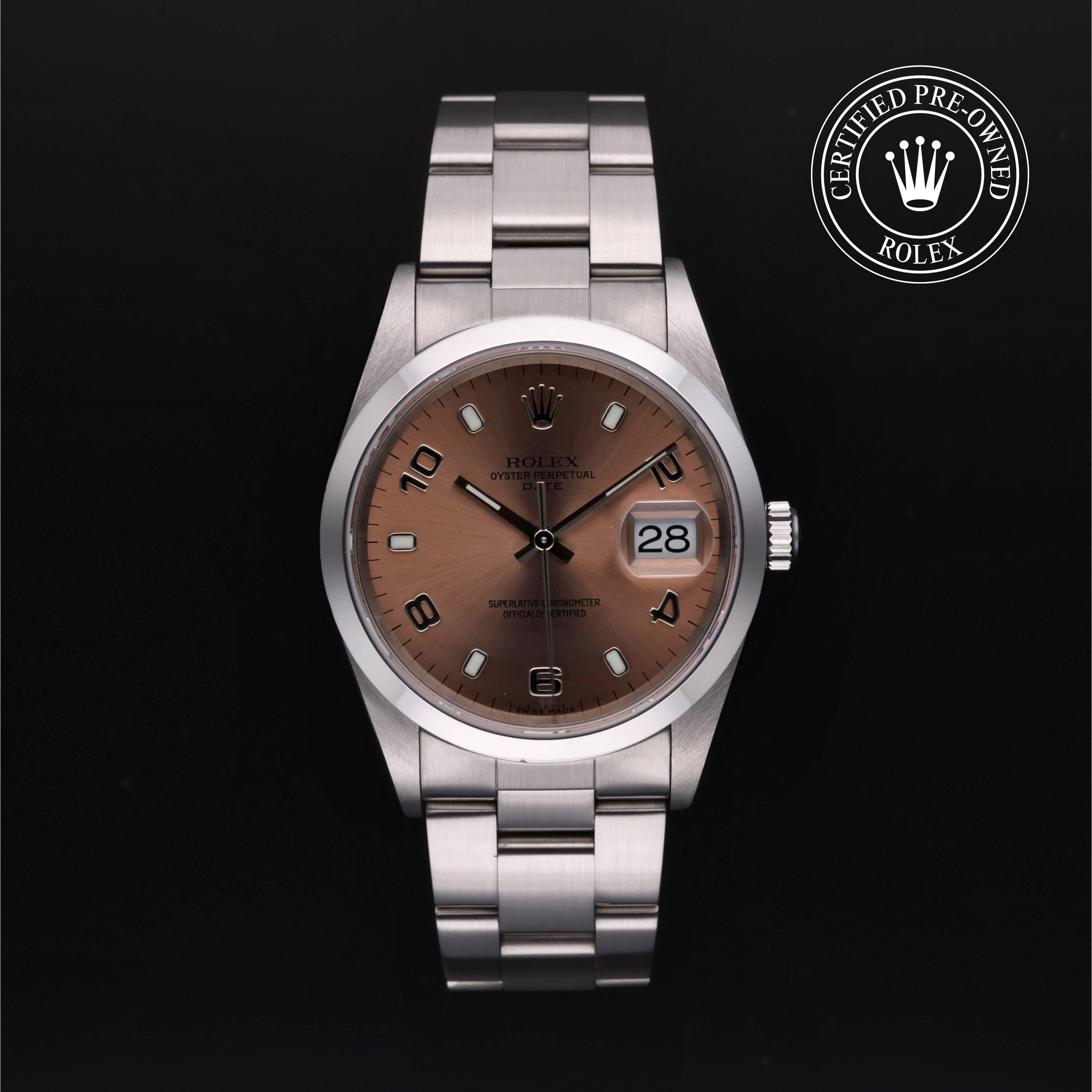 Rolex Certified Pre Owned Date 34 2000, 34 mm, Steel