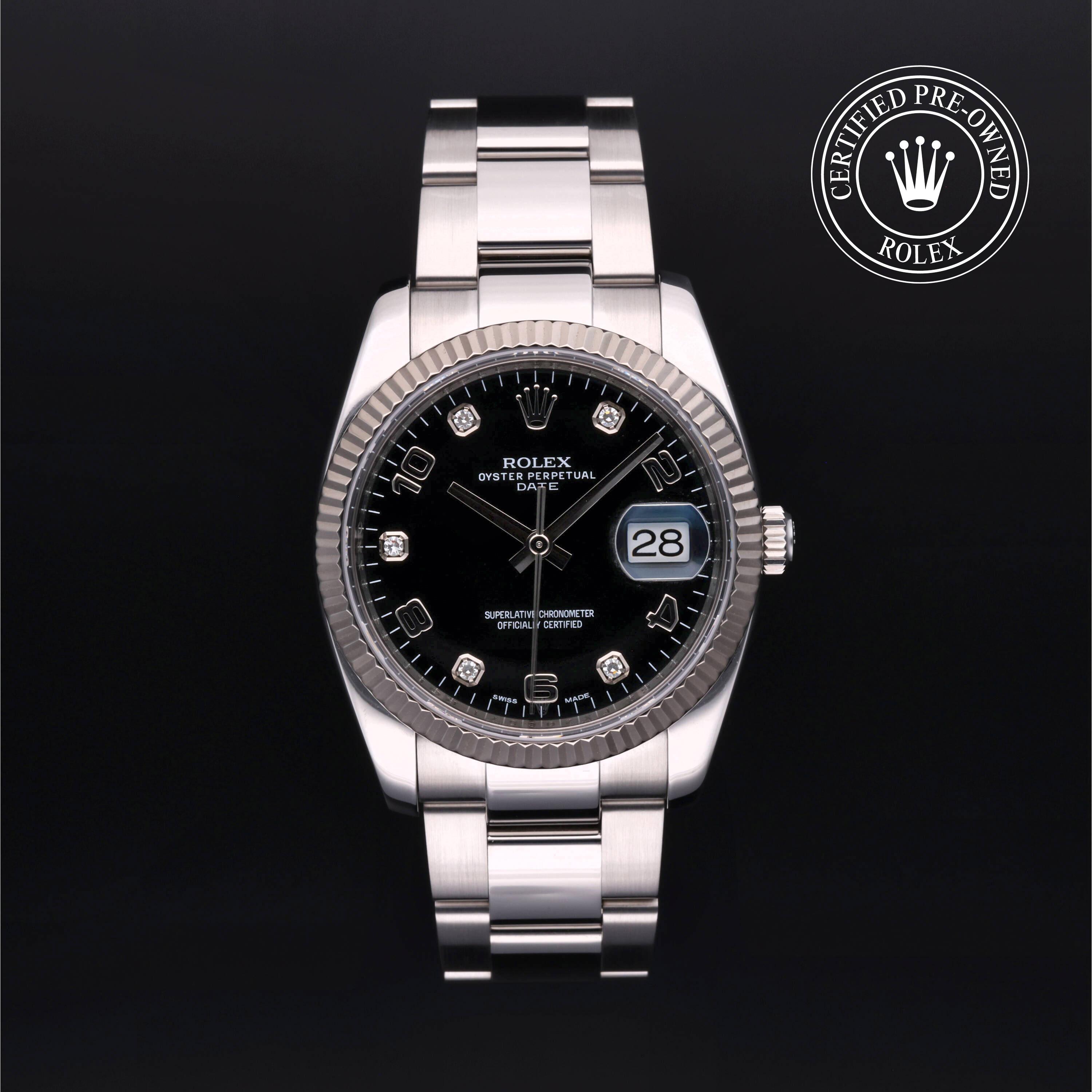 Rolex Certified Pre Owned Date 34 2013, 34 mm, Rolesor 18 Carat Gris