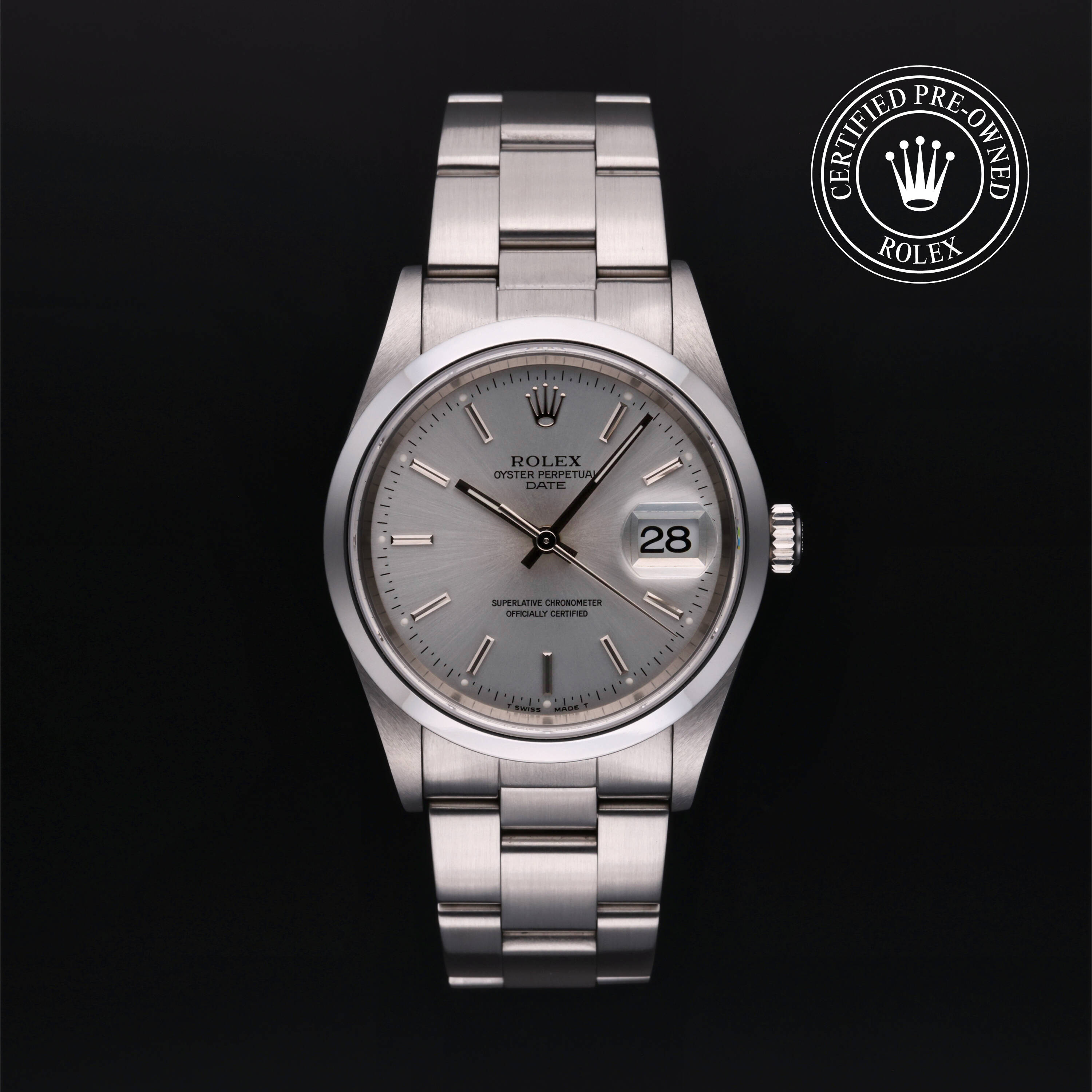 Rolex Certified Pre Owned Date 34 1999, 34 mm, Acier