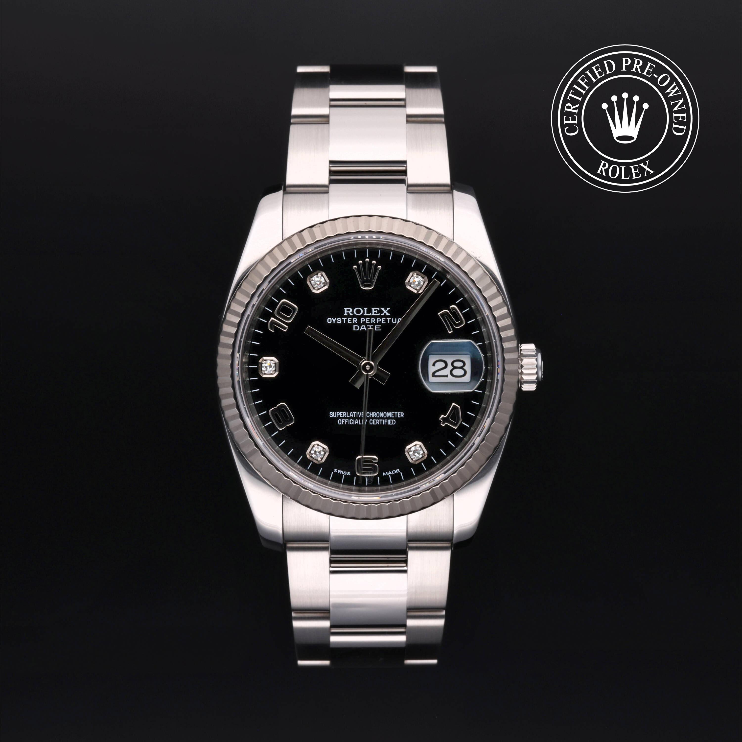 Rolex Certified Pre Owned Date 34 2014, 34 mm, Rolesor 18 Carat Gris