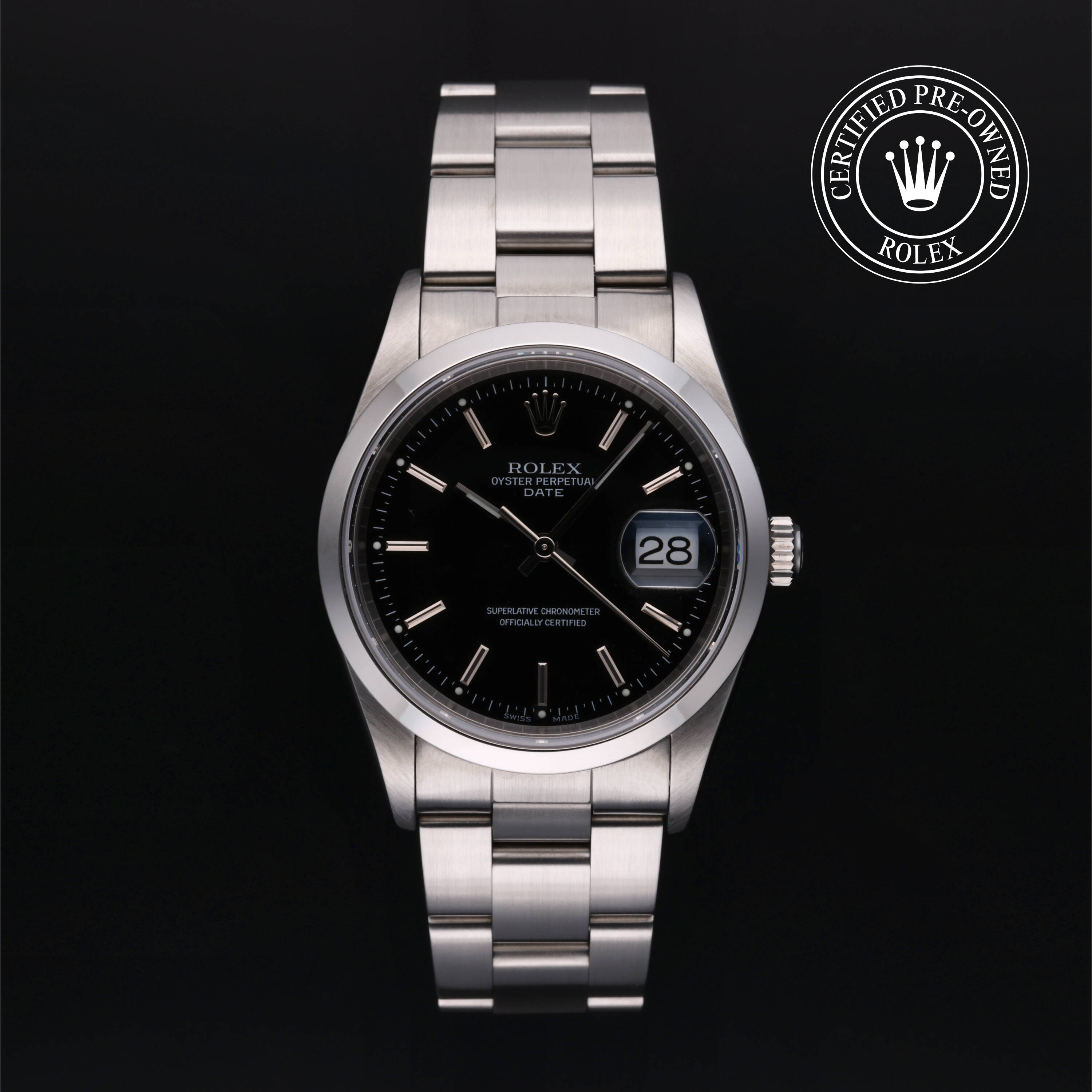 Rolex Certified Pre Owned Date 34 2001, 34 mm, Steel