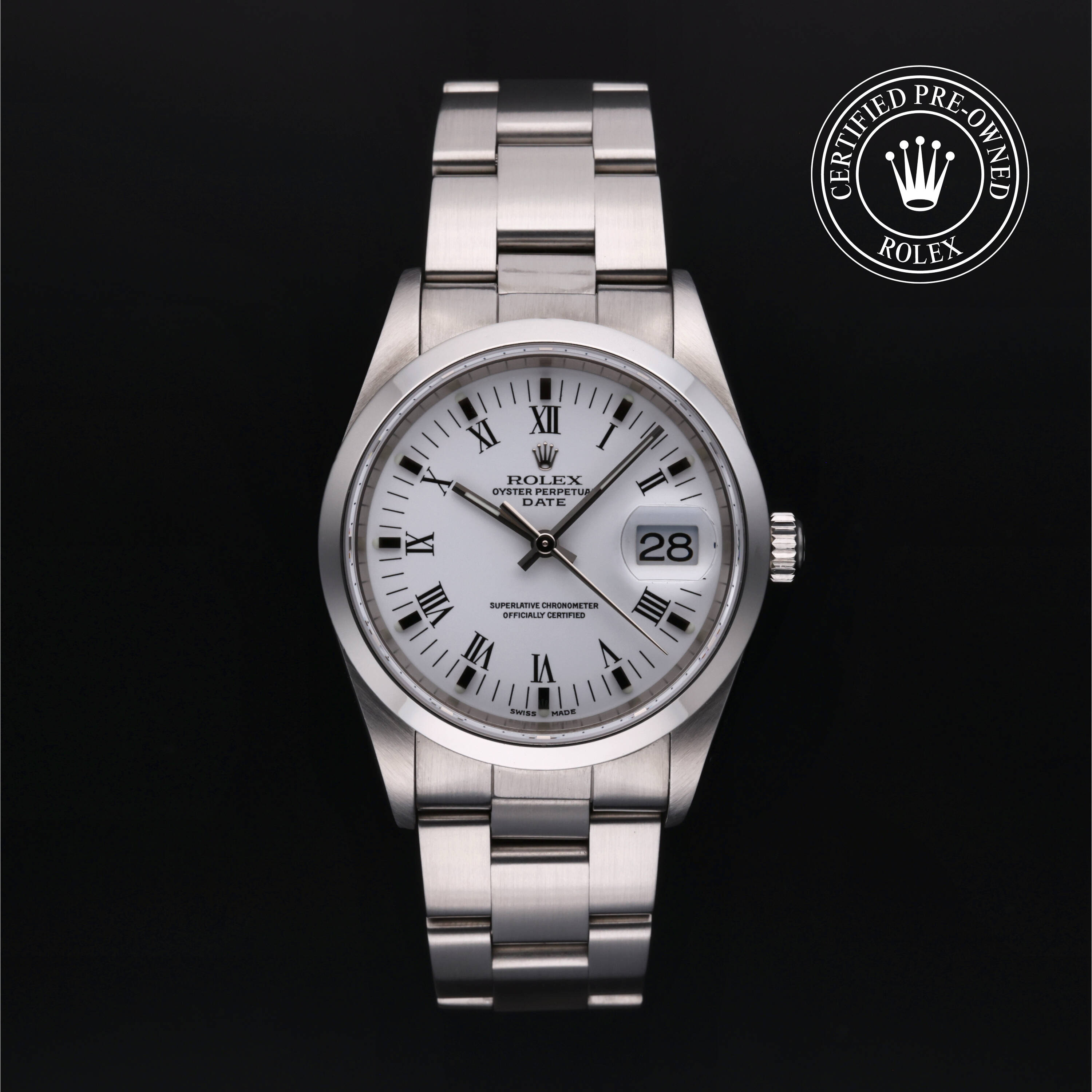 Rolex Certified Pre Owned Date 34 2002, 34 mm, Acier