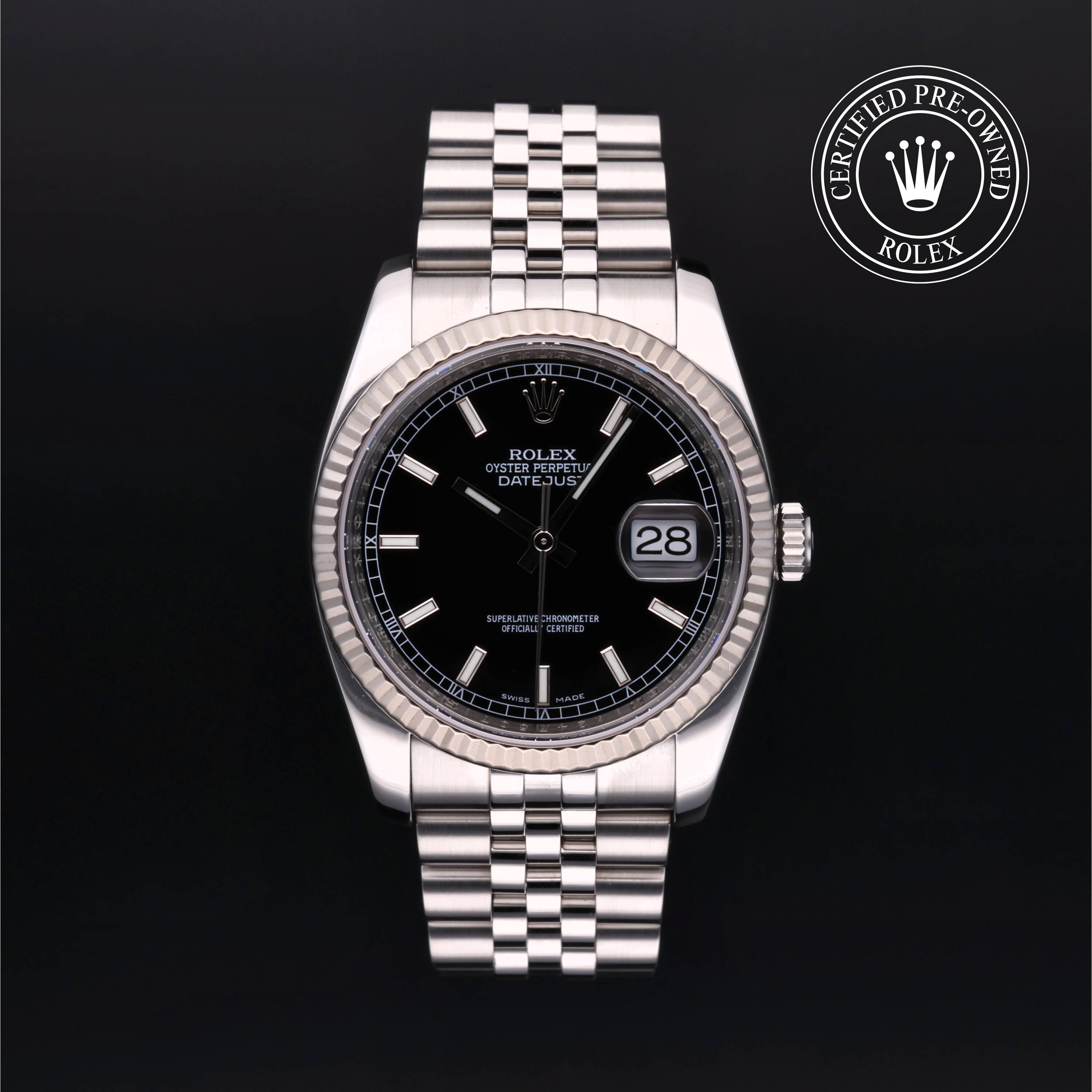 Rolex Certified Pre Owned Datejust 36 2008, 36 mm, Rolesor 18 Carat Gris