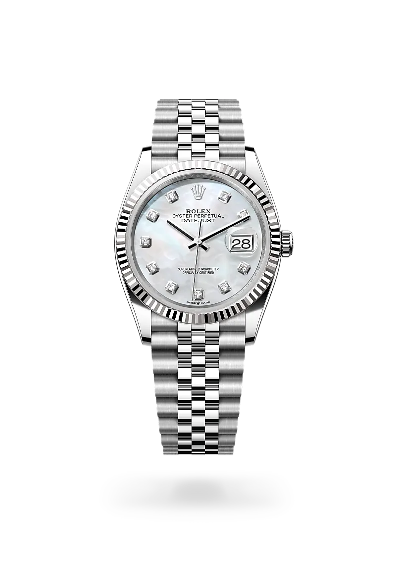Rolex Datejust 36 Oyster, 36 mm, acier Oystersteel et or gris