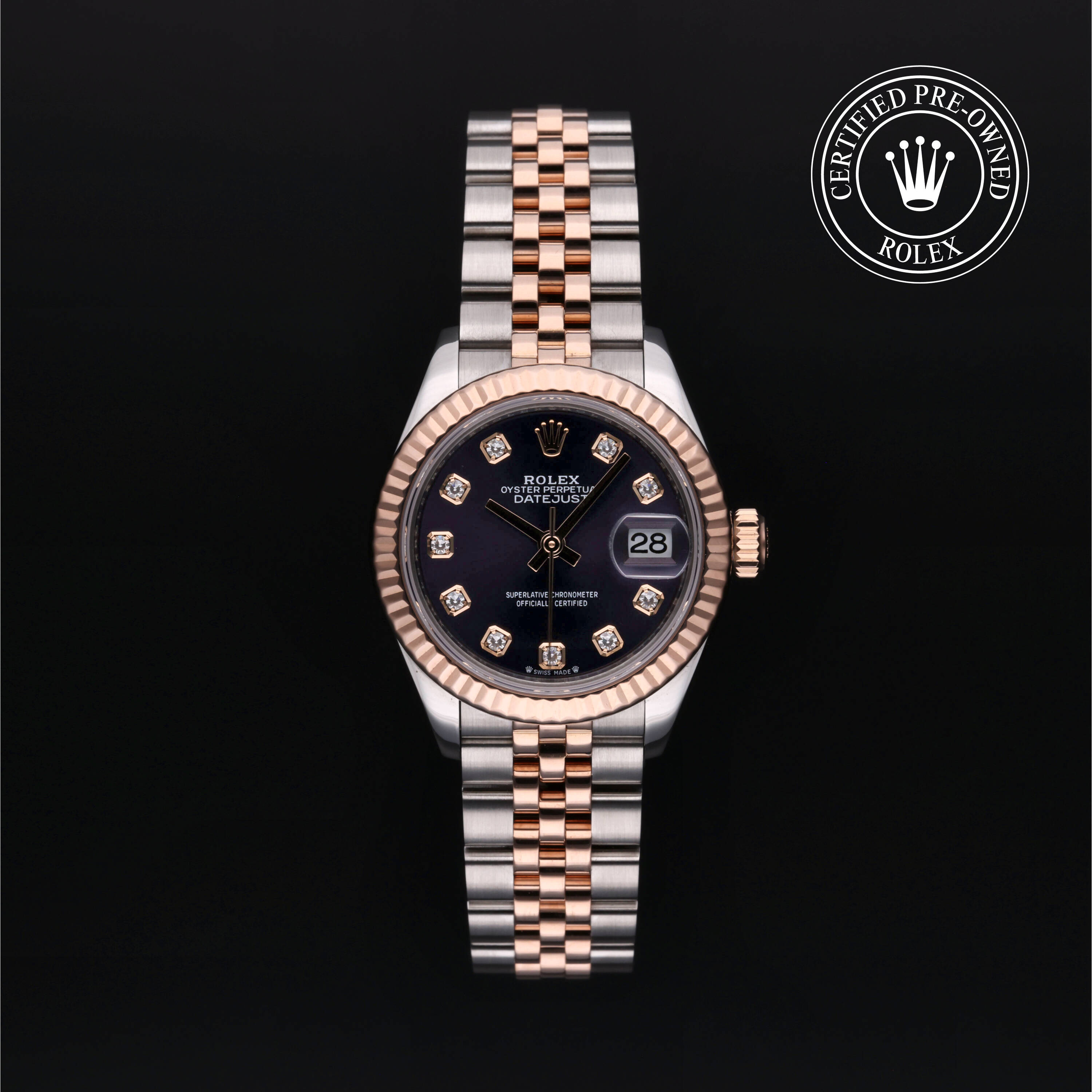 Rolex Certified Pre Owned Lady-Datejust 2021, 28 mm, Rolesor 18 Carat Rouge