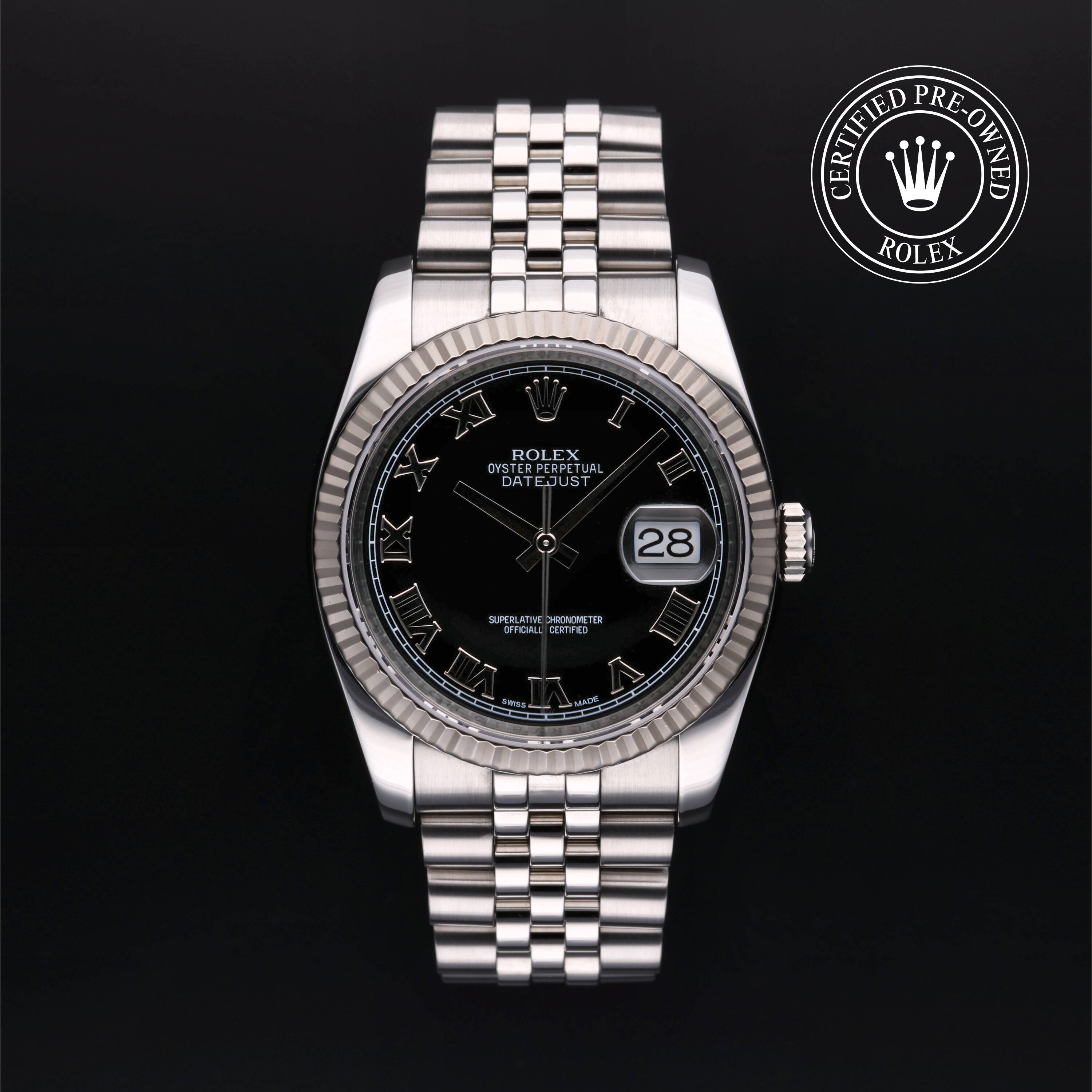 Rolex Certified Pre Owned Datejust 36 2014, 36 mm, Rolesor 18 Carat White