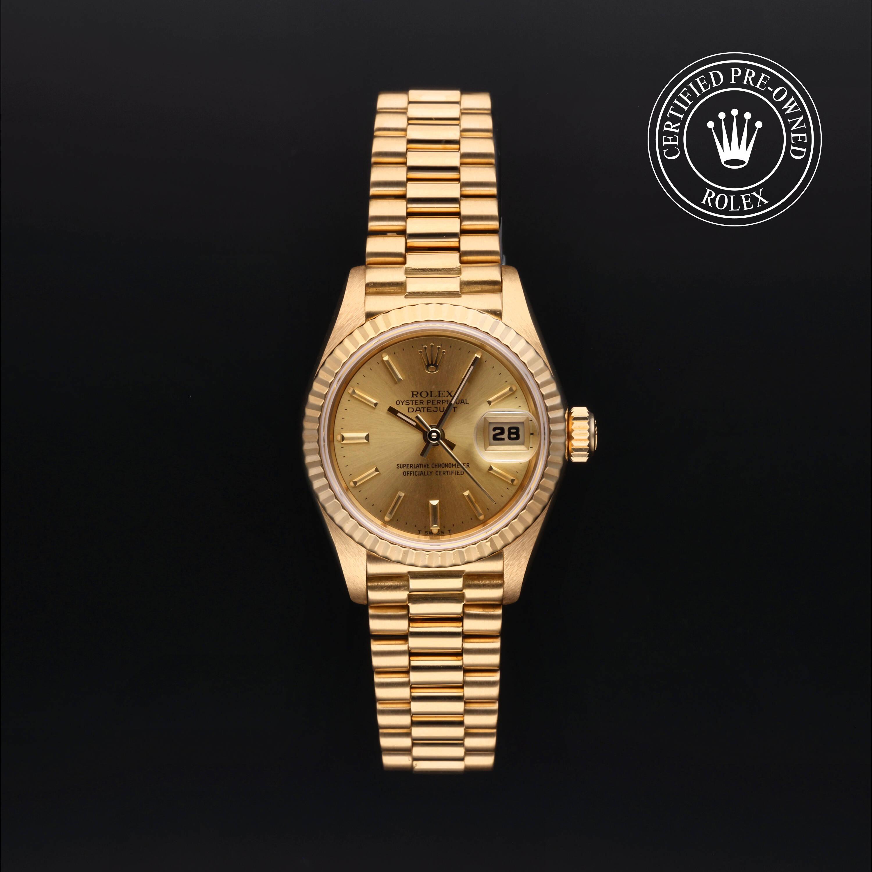 Rolex Certified Pre Owned Lady-Datejust 26 1985, 26 mm, Or 18 Carat Jaune